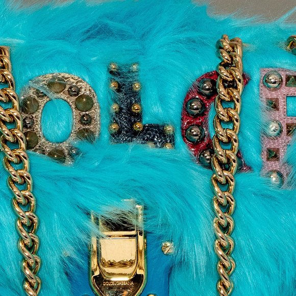 DOLCE & GABBANA Faux Fur Logo Shoulder Bag - Picture 3 of 4